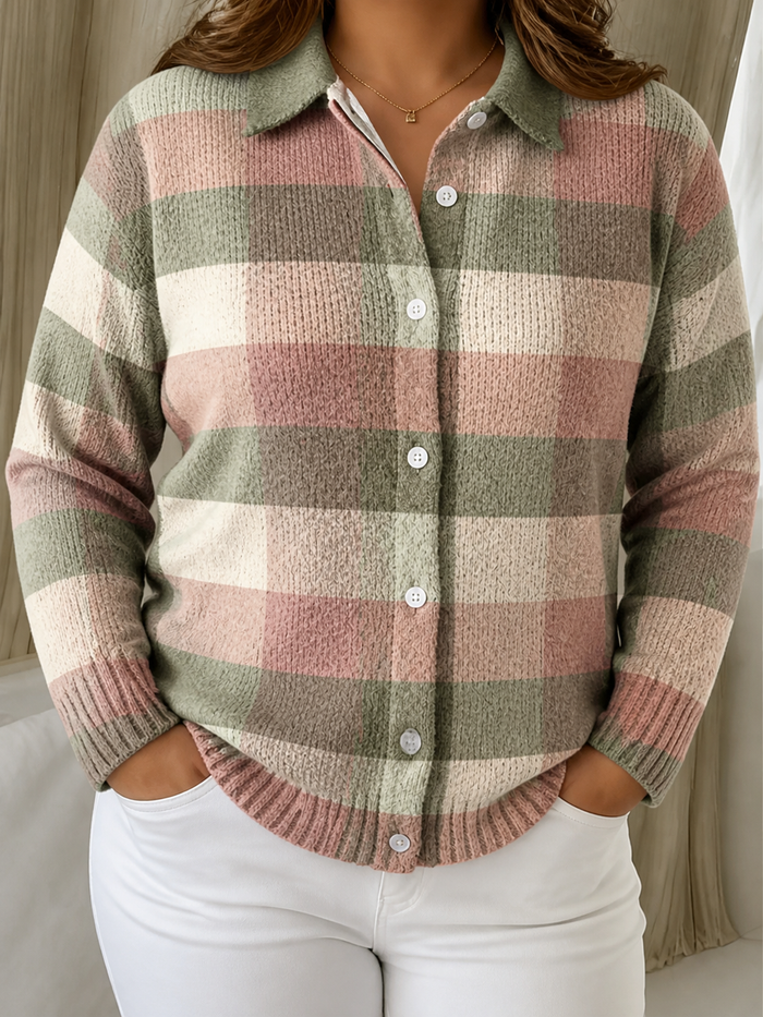 Dames Gestreepte Vest met Kraag en Knoopsluiting