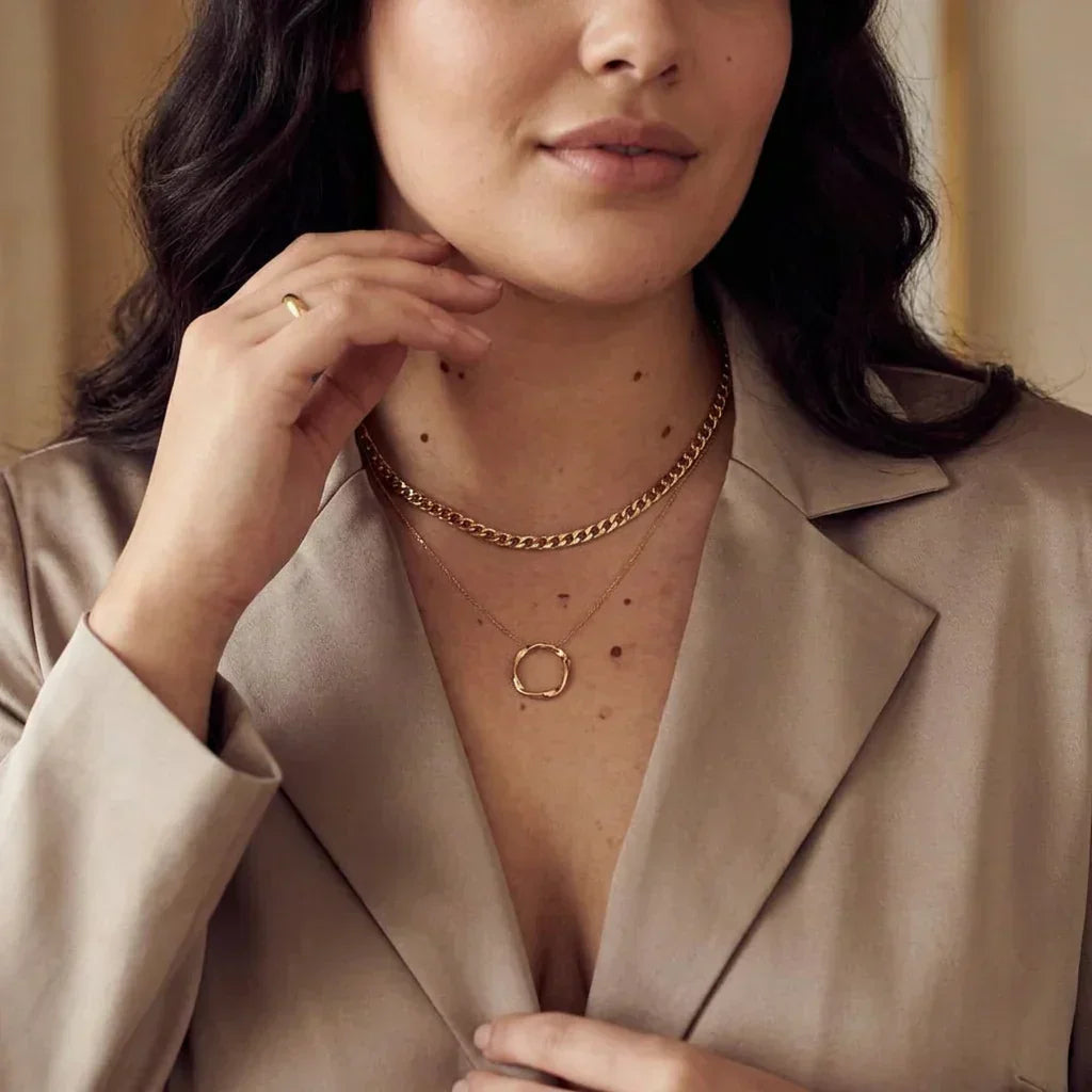 Yara Link Curb Chain Necklace | Wit Goud
