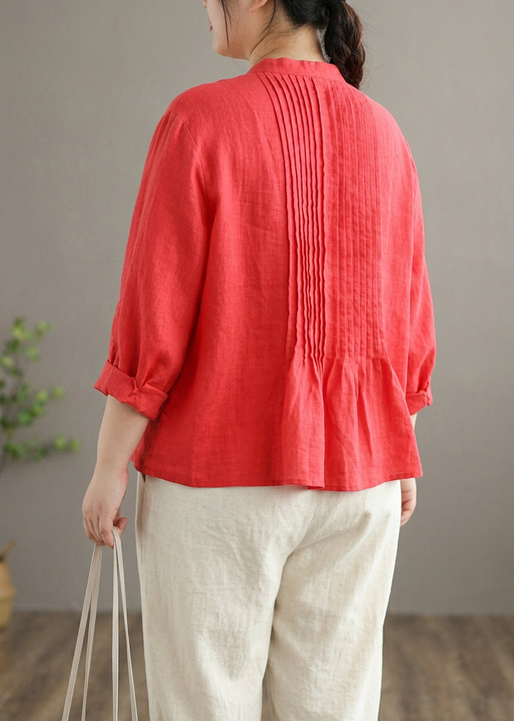Cosima - Organische Witte Linnen Blouse Tunieken Vrouwen Ramie Blouse
