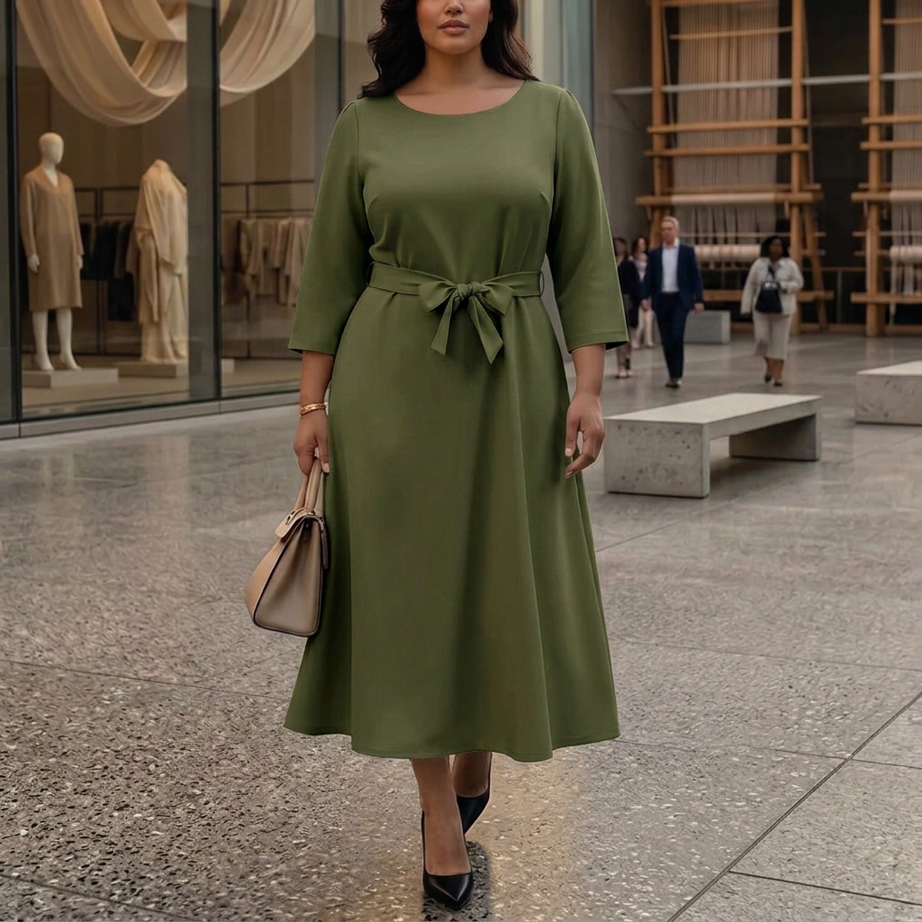 Romaine | Elegante Lantern Mouw Jurk