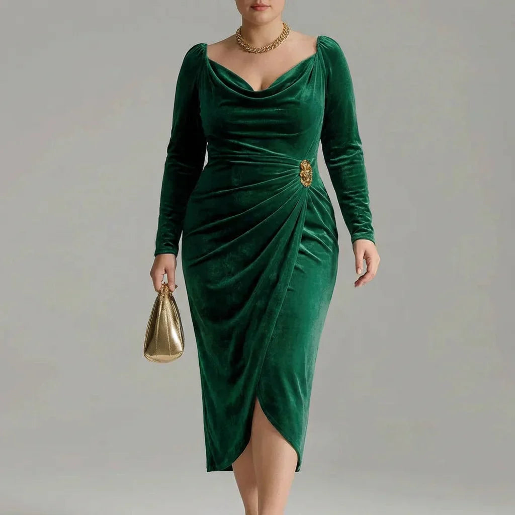 Nell | Elegante Fluwelen Midi-jurk (Bestseller)