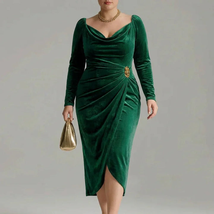 Nell | Elegante Fluwelen Midi-jurk (Bestseller)
