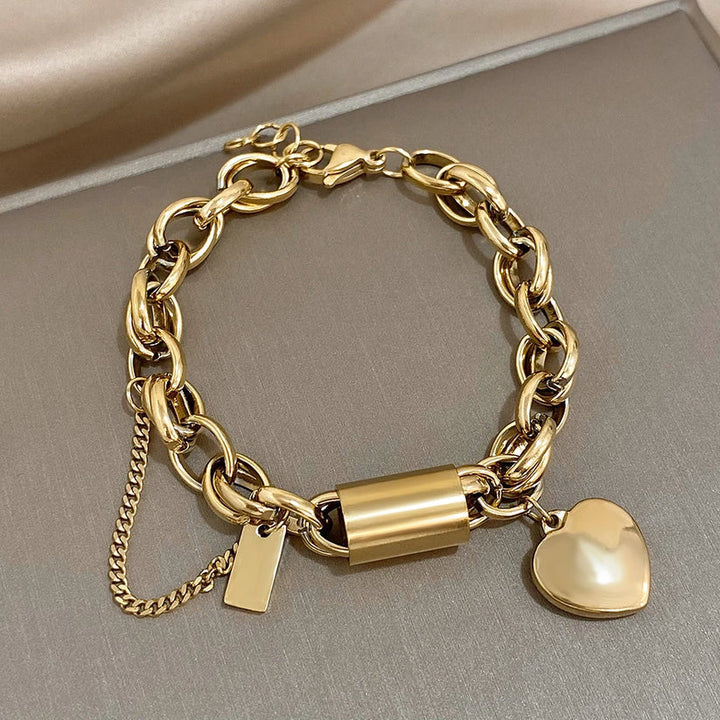 Greer Chunky Armband | Wit Goud