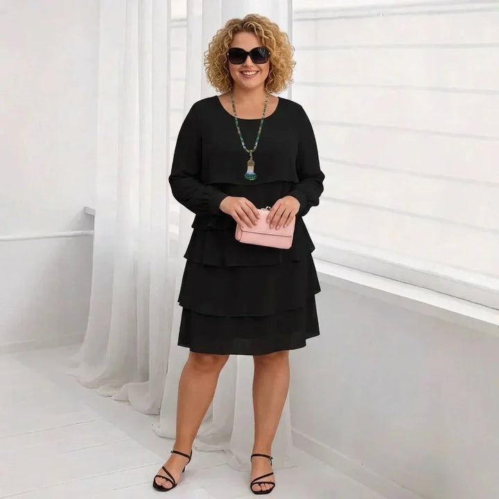 Anaïs | Elegante Comfort Ruffle Jurk Lange Mouwen