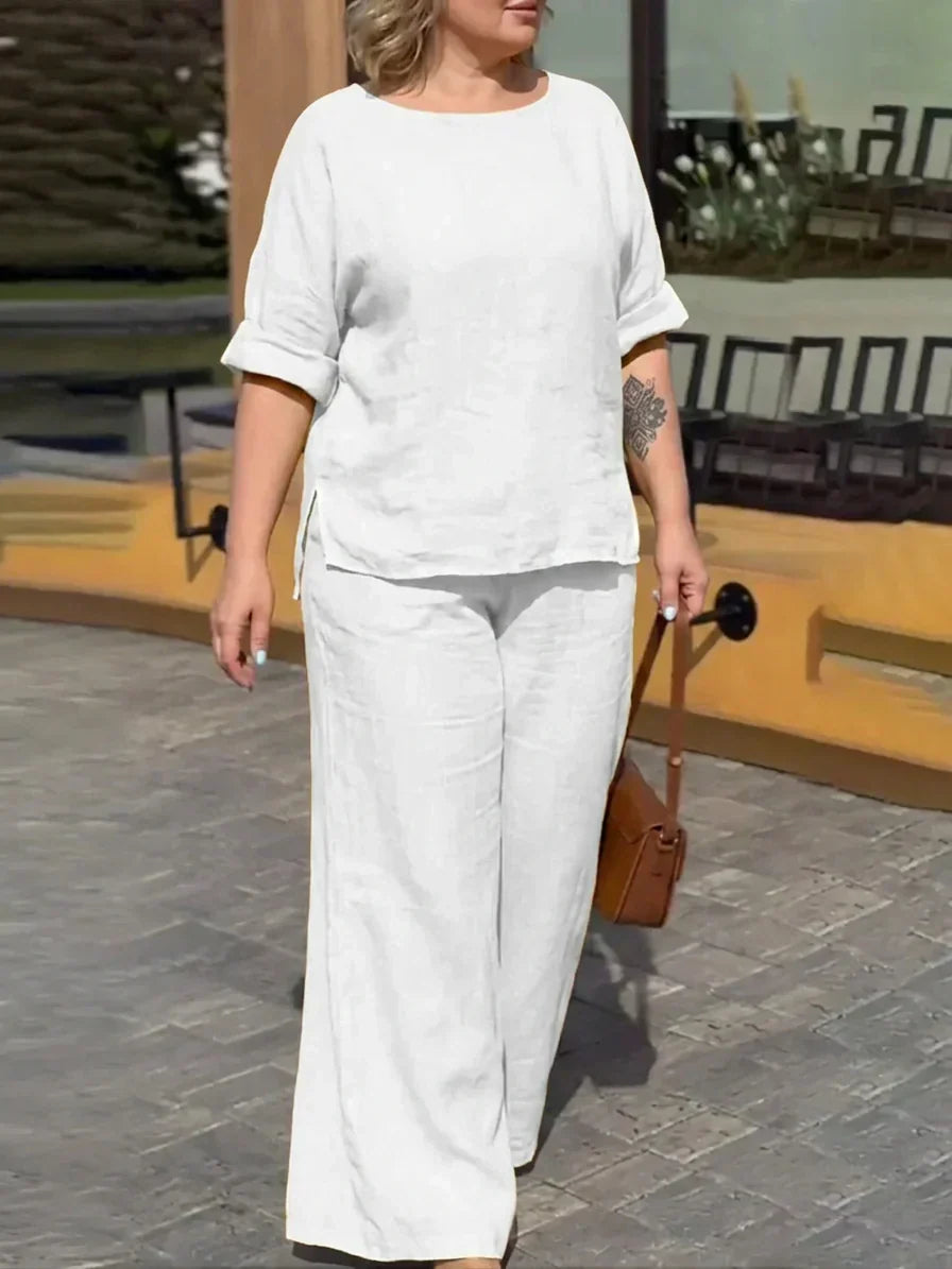 Sabine - Dames Ronde Hals Lange Mouwen Broek Set