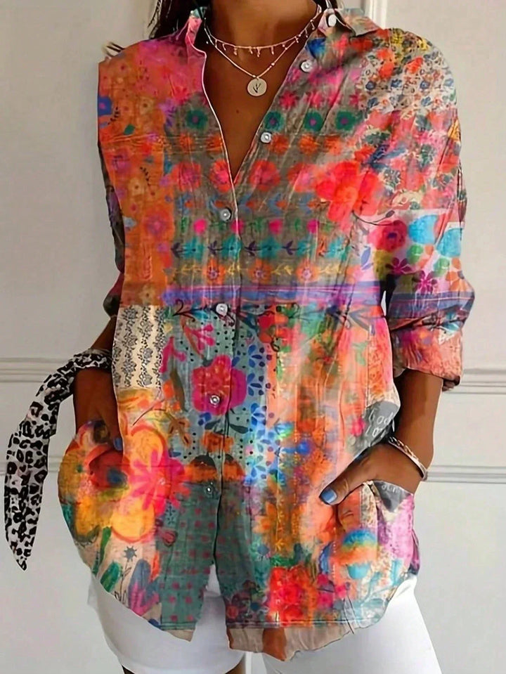 Selma | Kleurrijke Blouse met Speelse Print