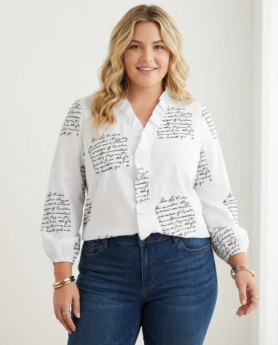 Magnolia | Vrouwelijke Blouse met Speelse Ruffles