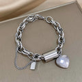 Greer Chunky Armband | Wit Goud