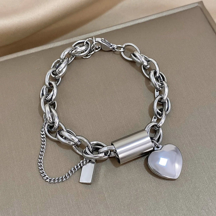 Greer Chunky Armband | Wit Goud