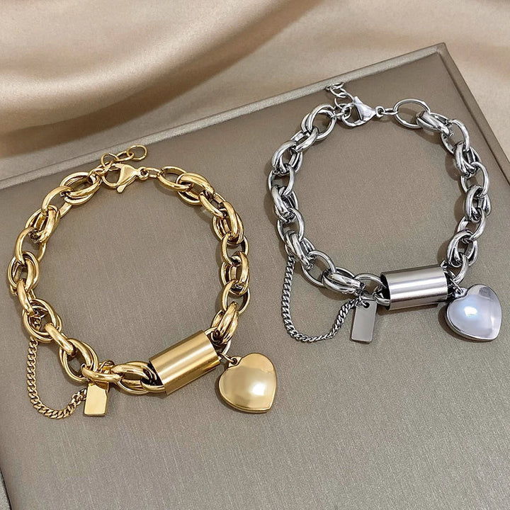 Greer Chunky Armband | Wit Goud