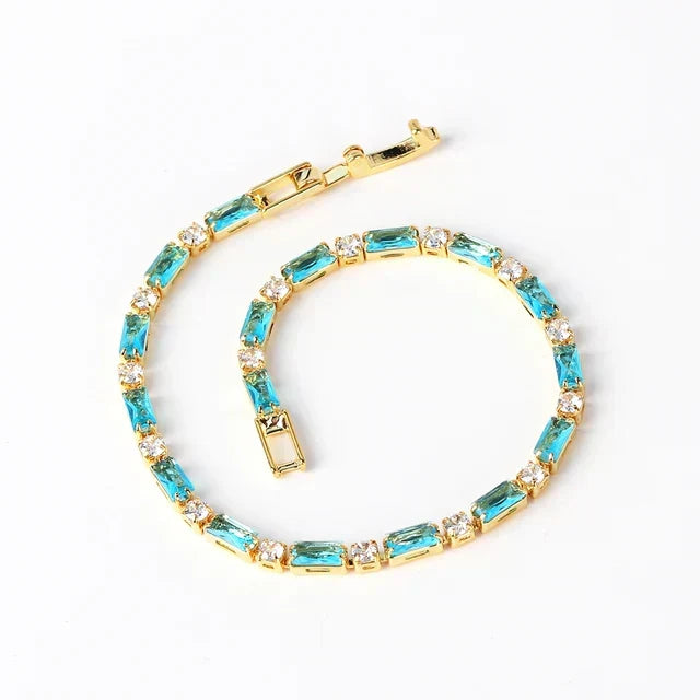 Nell Turquoise Steen Armband | Goud