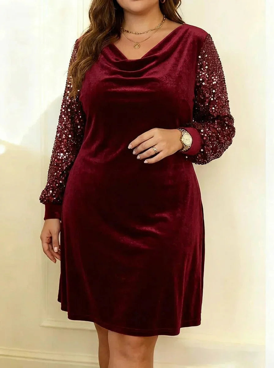 Juna | Velvet Sparkle Mouwjurk
