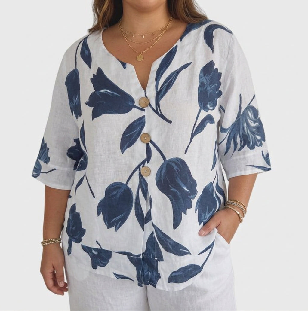 Junia | Elegante Bloemenprint Blouse