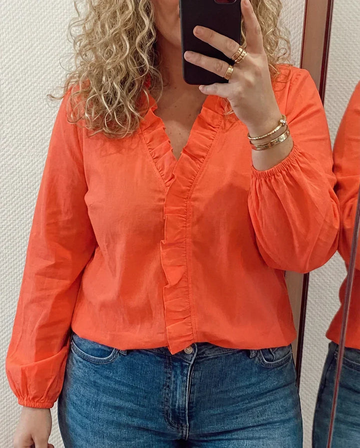 Magnolia | Vrouwelijke Blouse met Speelse Ruffles