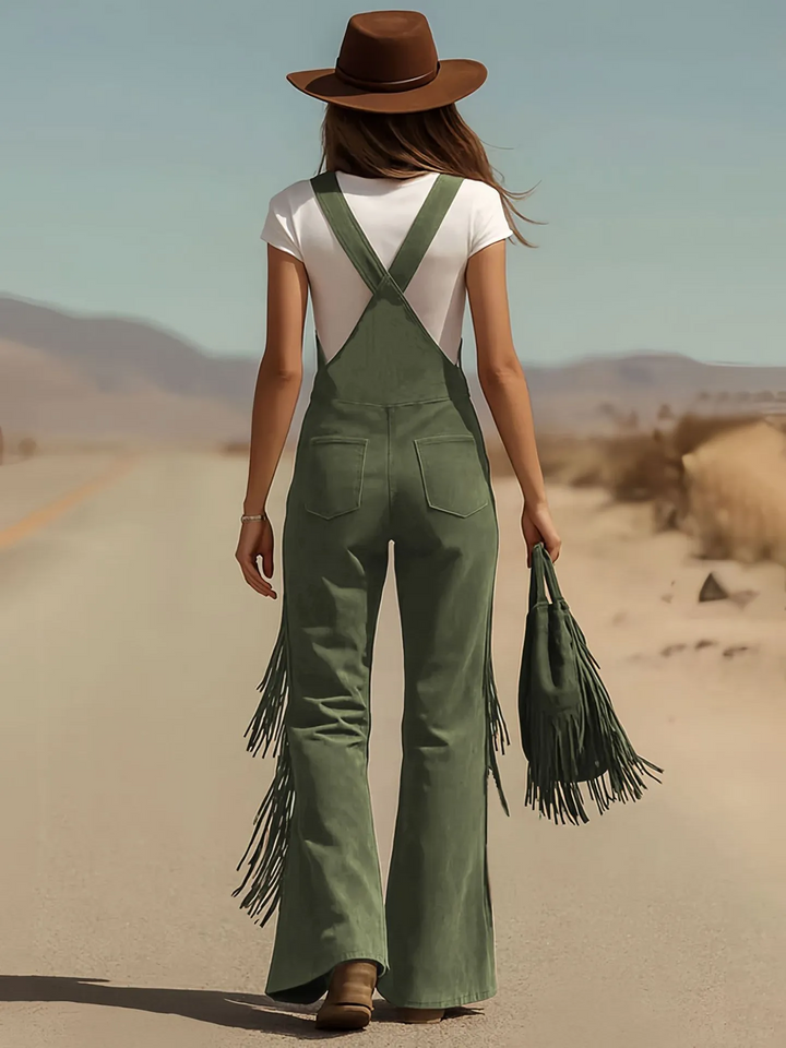 Salma - Boho Micro-Suede Overalls
