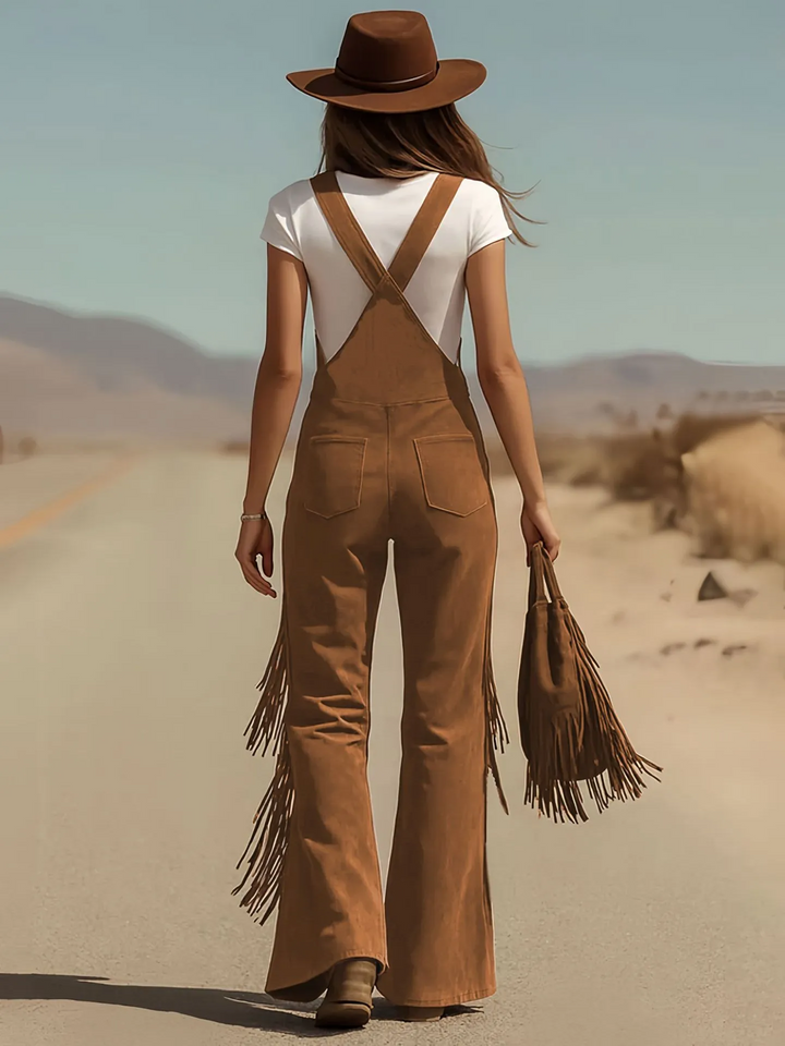 Salma - Boho Micro-Suede Overalls