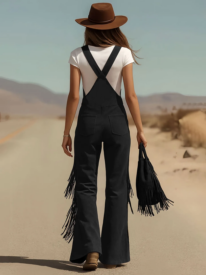 Salma - Boho Micro-Suede Overalls