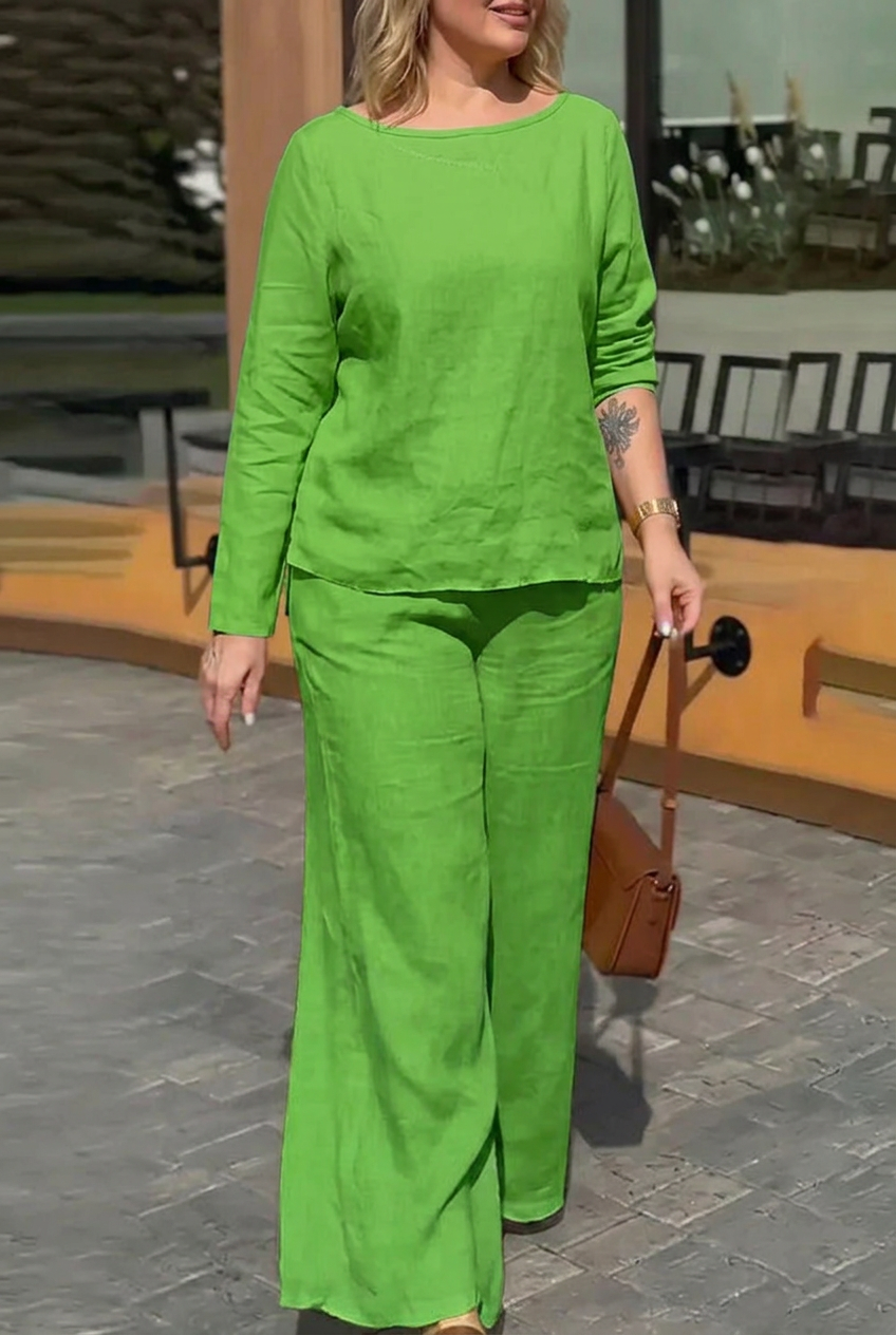 Saoirse - Dames Ronde Hals Lange Mouwen Broek Set