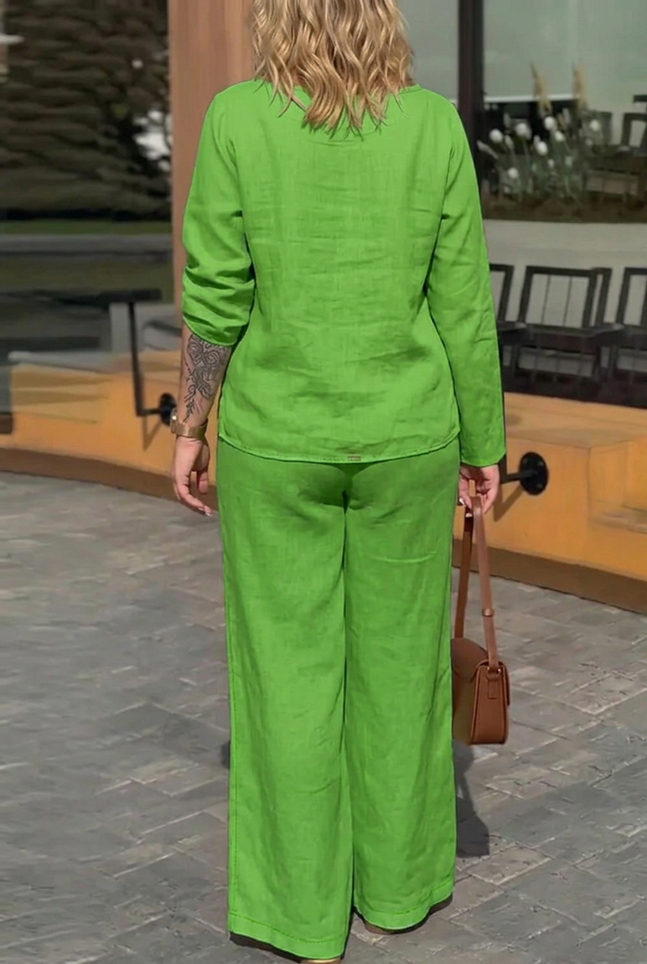 Saoirse - Dames Ronde Hals Lange Mouwen Broek Set