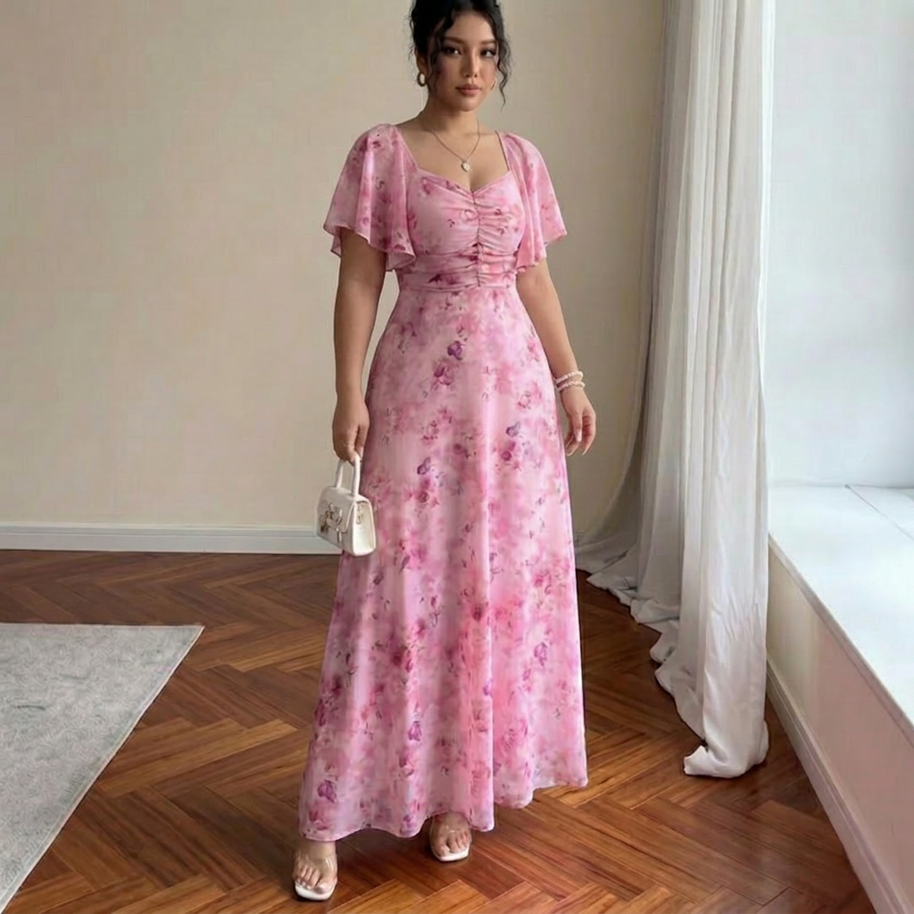 Naomi – Elegante Slimme Jurk met Ruffle Mouwen