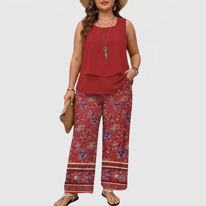 Ysolde | Mouwloze Top en Brede-Pantalon Set
