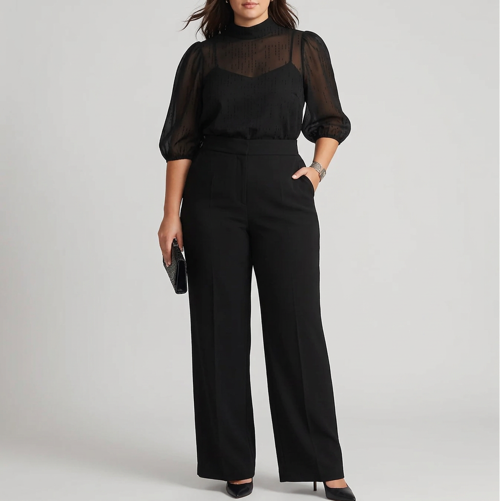Elke | Top en Wijde Pantalon Drie-delige Set