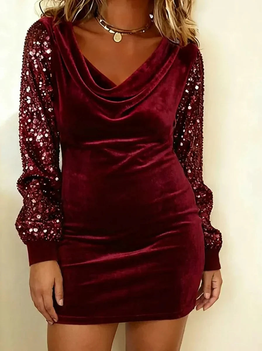 Juna | Velvet Sparkle Mouwjurk