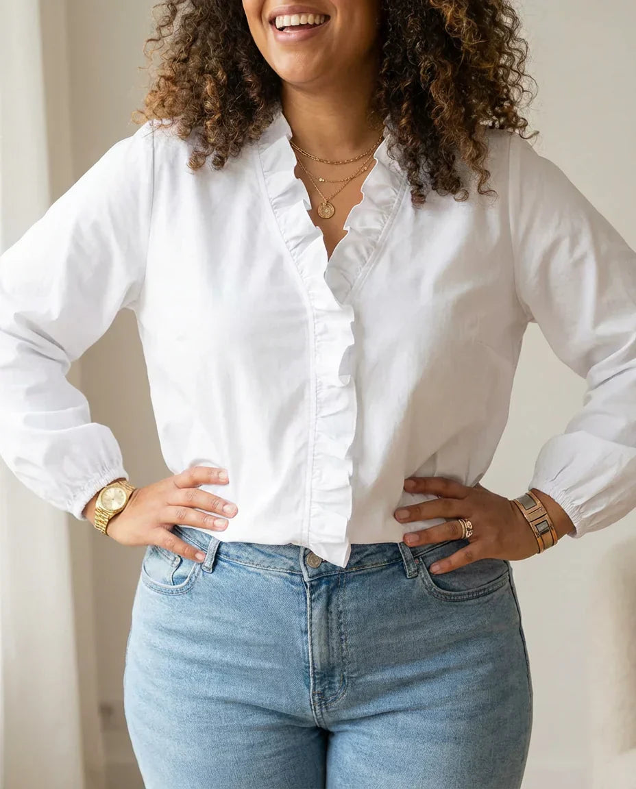 Magnolia | Vrouwelijke Blouse met Speelse Ruffles