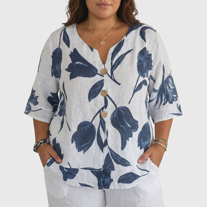 Junia | Elegante Bloemenprint Blouse