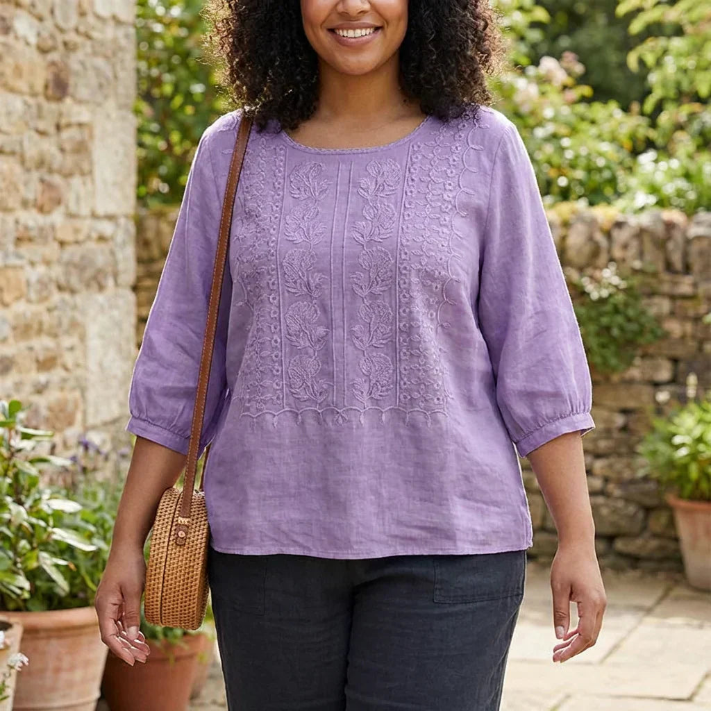 Tova | Bloemige Ontspannen Blouse