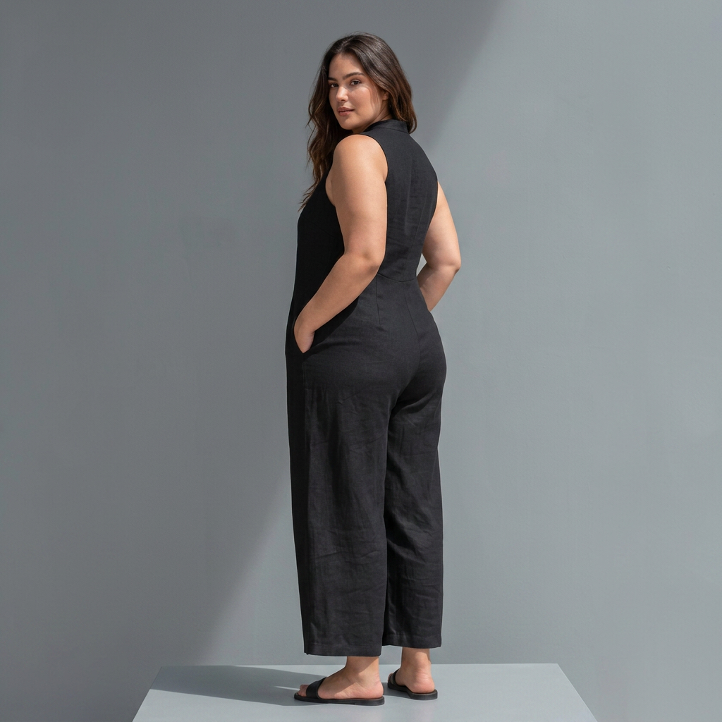 Signy - Kraag Jumpsuit van Linnenmix
