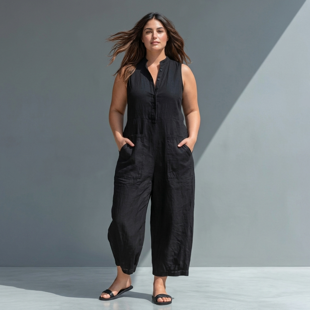 Signy - Kraag Jumpsuit van Linnenmix