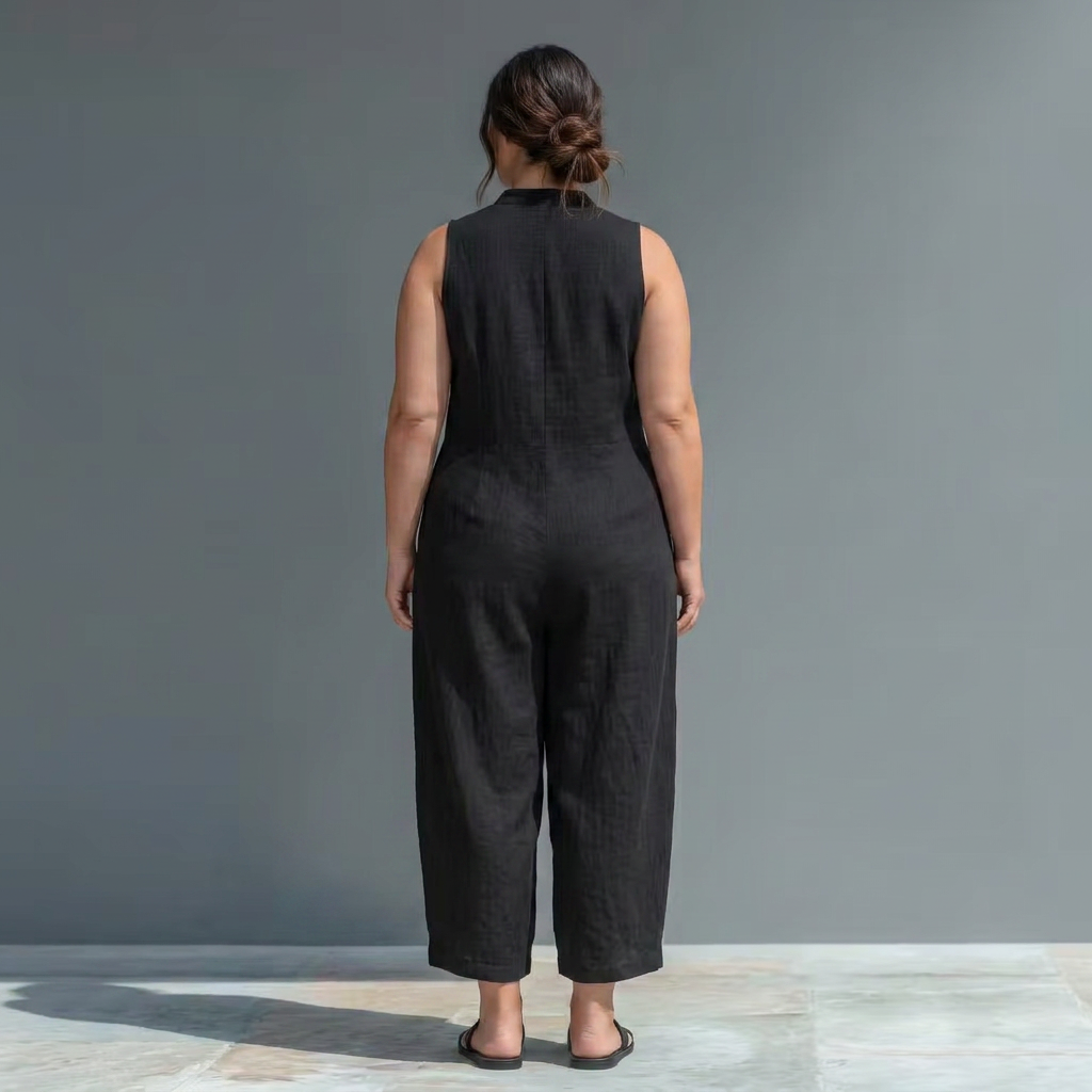 Signy - Kraag Jumpsuit van Linnenmix