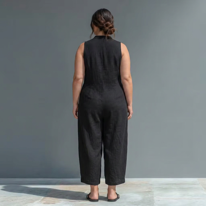 Signy - Kraag Jumpsuit van Linnenmix