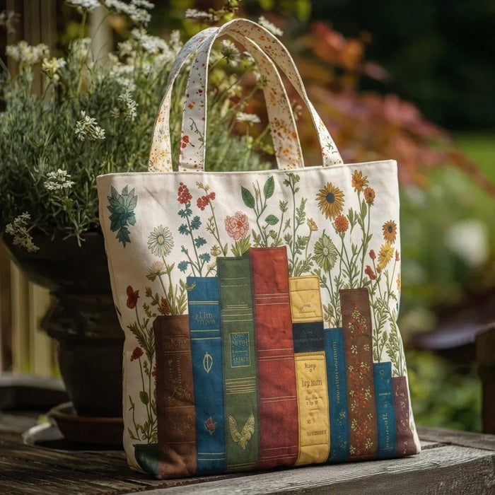 Soleil Gequiltte Tas - Boeken en Bloemen