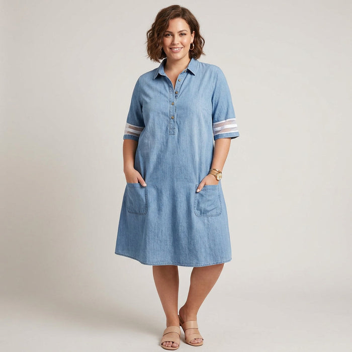 Aisha | Figuur-vriendelijk Denim Jurk