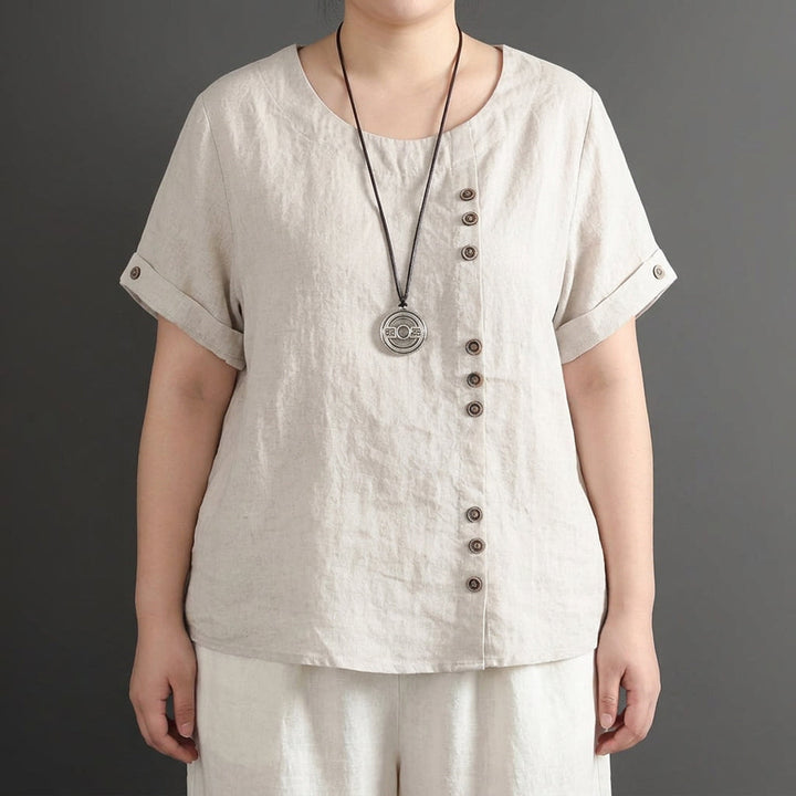 Opaline ronde hals knoop T-shirt