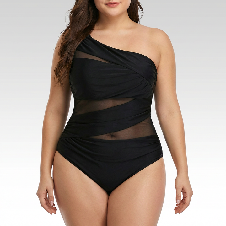 Fleur | Jouw Elegante Eén-Schouder Badpak in Plus Size
