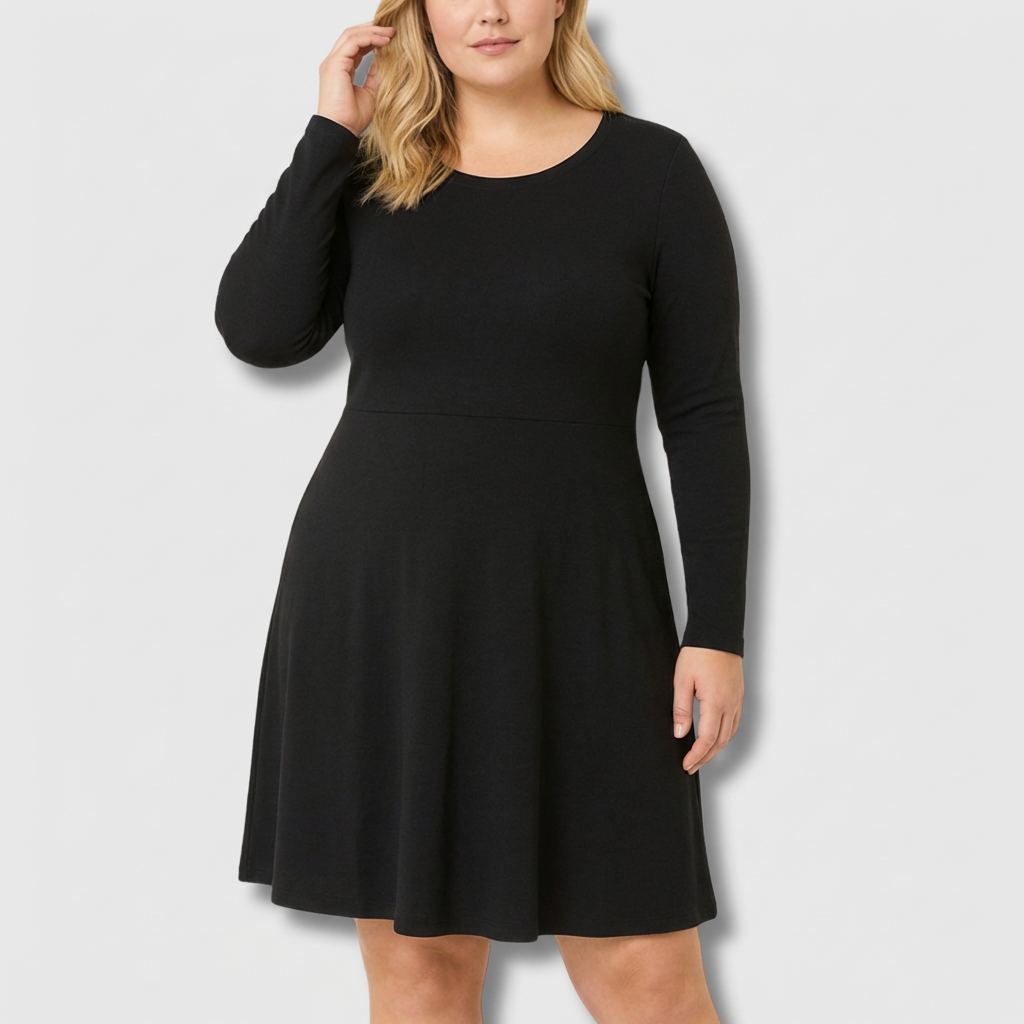 Anwen | Klassieke Lange Mouwen Fit &amp; Flare Jurk