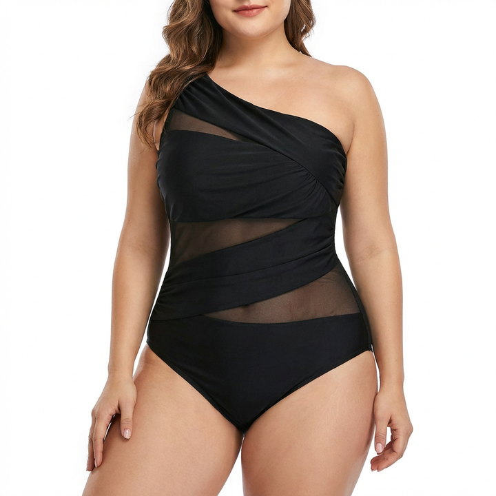 Fleur | Jouw Elegante Eén-Schouder Badpak in Plus Size