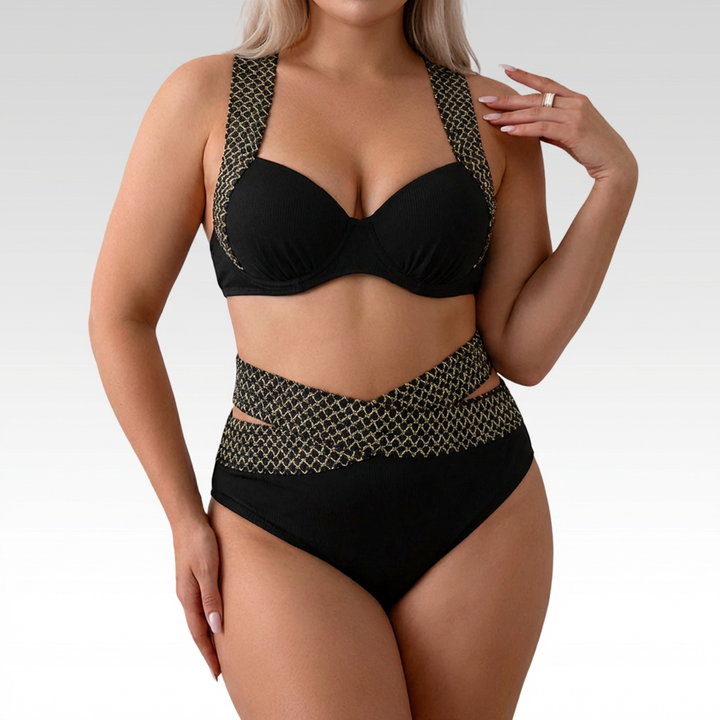 Wilhelmina | Je buikvormende bikini set met een stijlvolle V-hals
