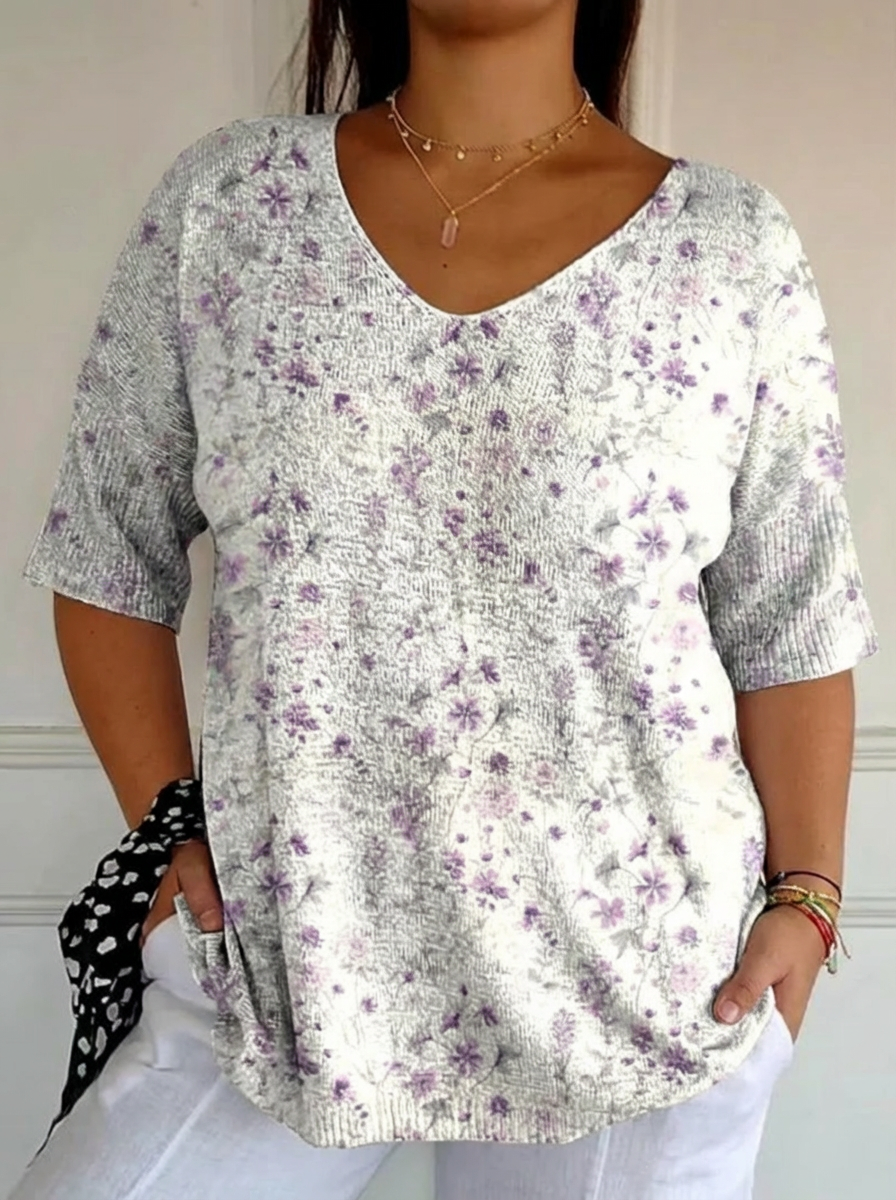 Dames Vintage Bloemen Kunst Casual Pullover Trui