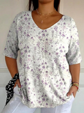 Dames Vintage Bloemen Kunst Casual Pullover Trui