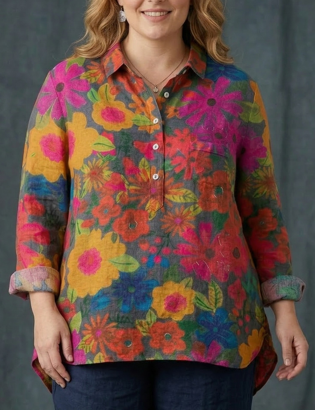 SIGNY - T-shirt met Plantenkunst