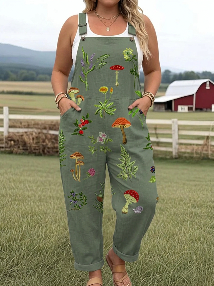 Natuur geïnspireerde geborduurde jumpsuit