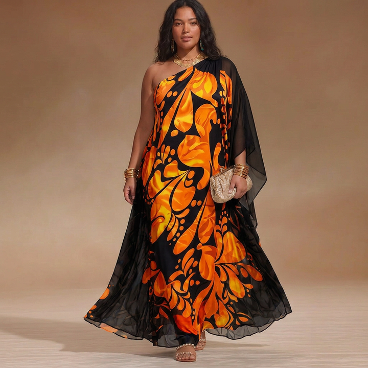 Salma Off-Shoulder Bloemen Maxi Jurk: Moeiteloze Resort Elegantie