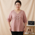 Ingrid - Bloemige Geborduurde Casual Tuniek met Relaxed Fit