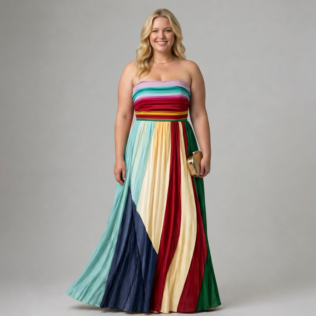 Stella &amp; Grace™ | Strapless Geplooide Maxi Jurk