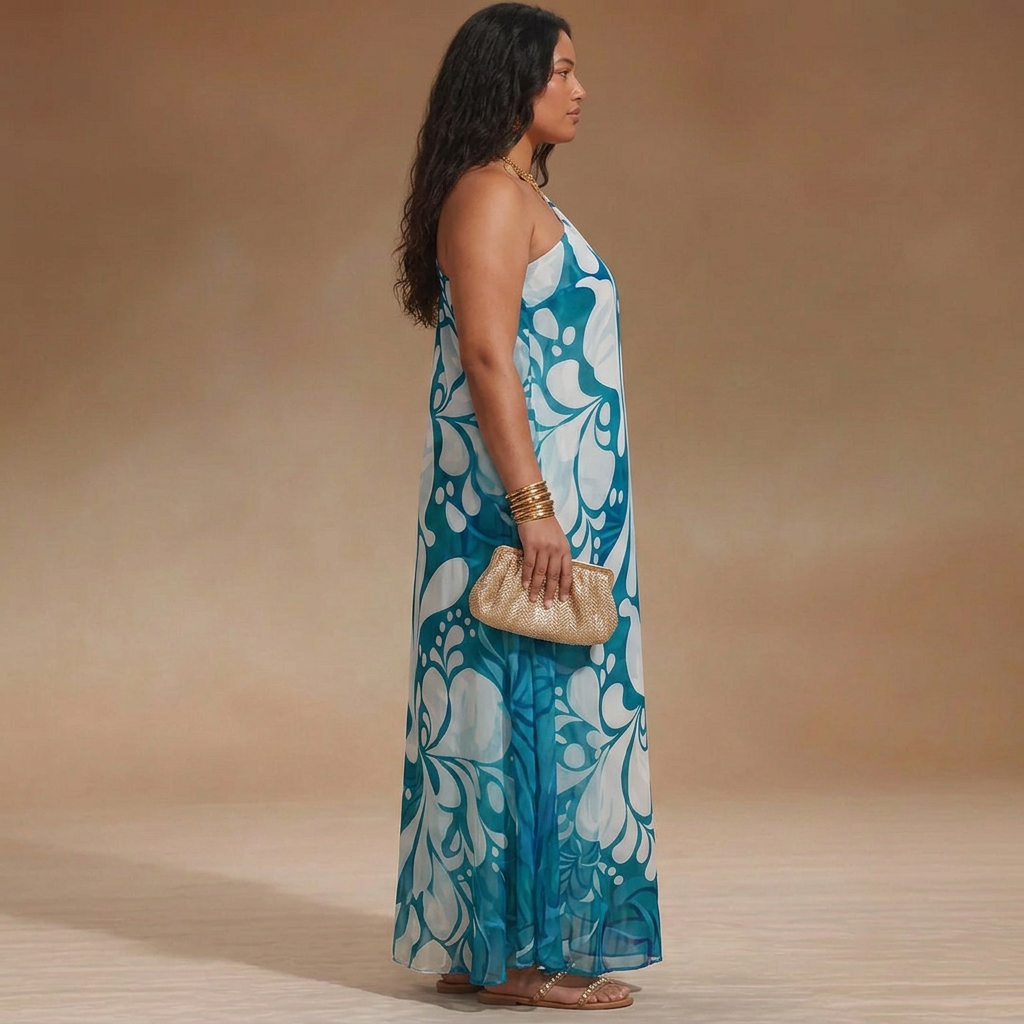 Salma Off-Shoulder Bloemen Maxi Jurk: Moeiteloze Resort Elegantie