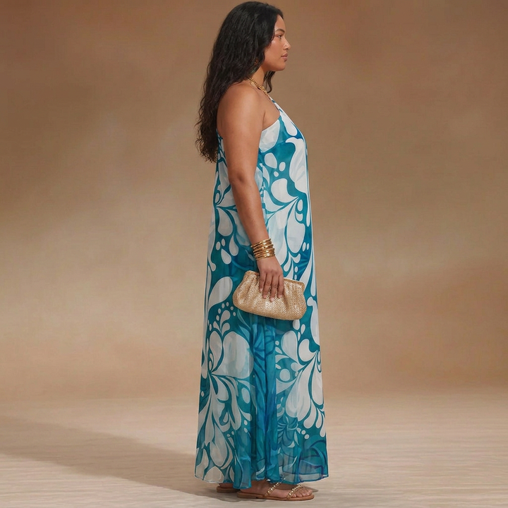 Salma Off-Shoulder Bloemen Maxi Jurk: Moeiteloze Resort Elegantie